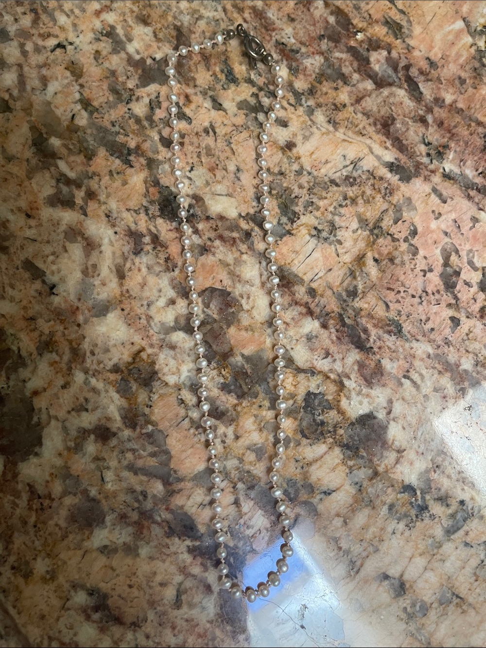 Vintage hand beaded pearl necklace